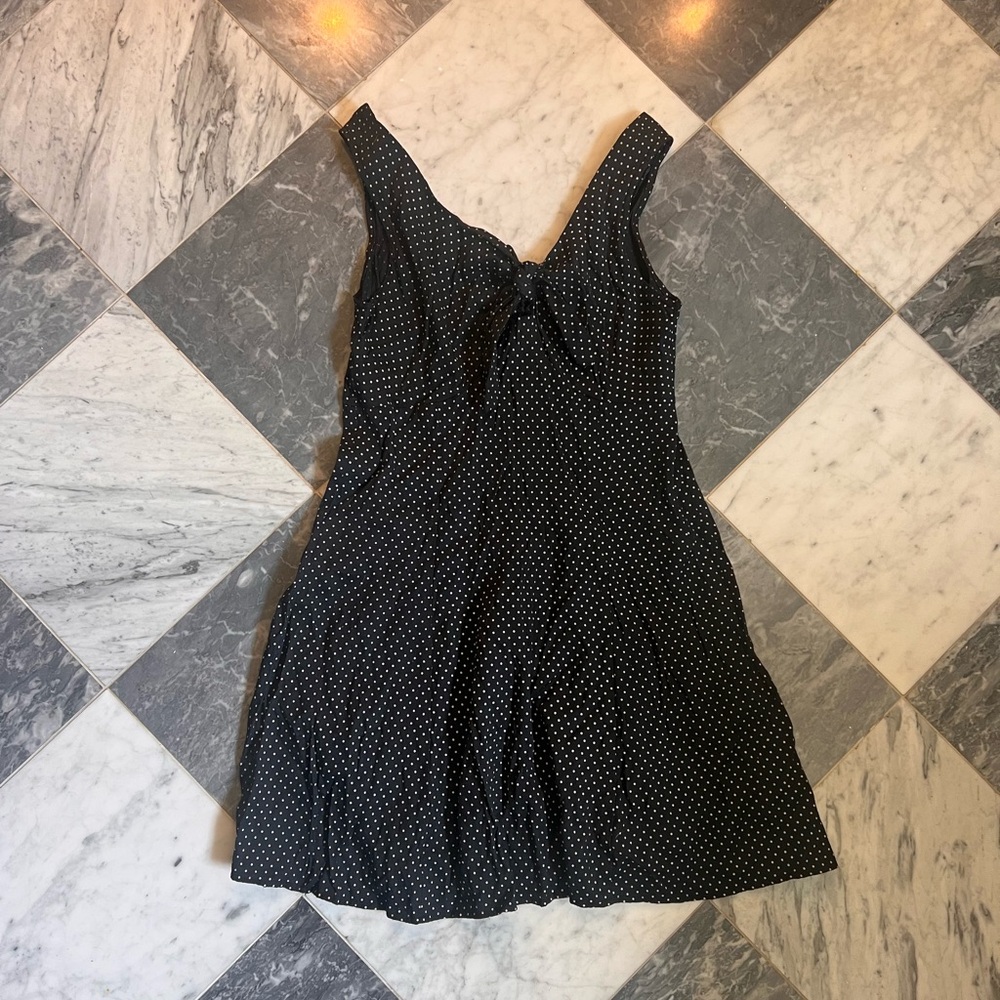 Elegant Black Polka Dot Dress